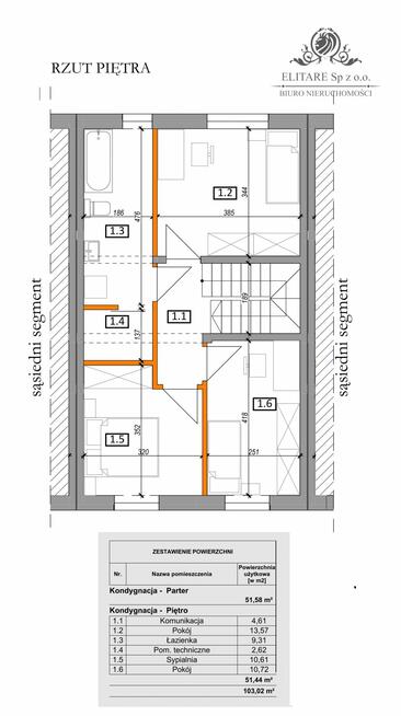 DOM szereg środkowy 102,50m2 z działką 148m2m2, Iwiny Siechnice