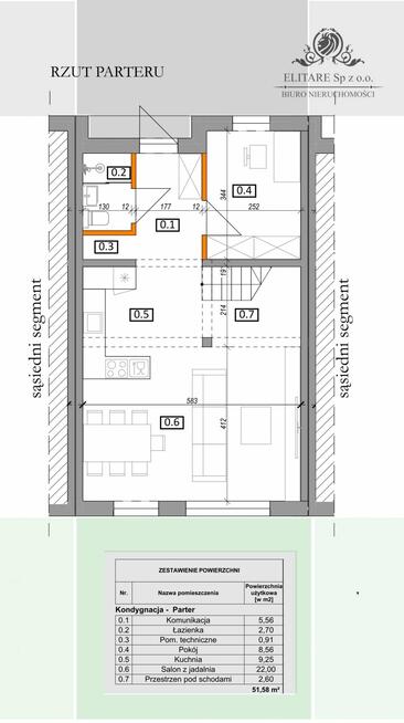 DOM szereg środkowy 102,50m2 z działką 148m2m2, Iwiny Siechnice