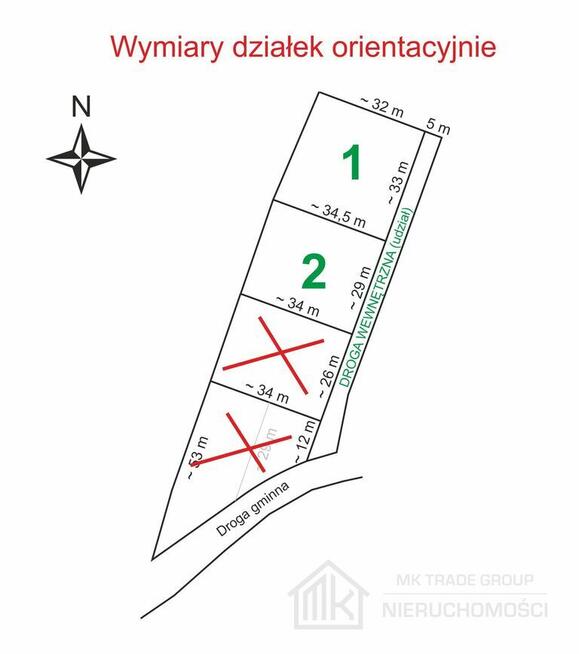 Działka budowlana, 33x34 m, media, Kłaj-Szarów