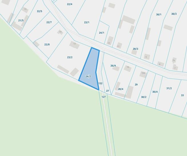 Działka 1350 m² Pupki (gm. Turośl) – narożna, ogrodzona, WZ