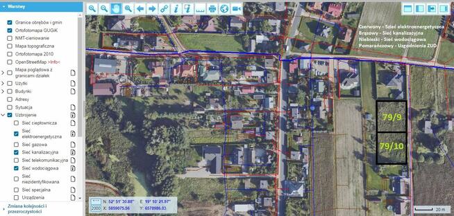 Działka budowlana 1300m2, WZ bezterm., Media, Kolej, Miasto.