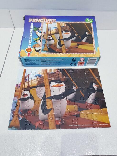 Puzzle edukacyjne Pingwiny z Madagaskaru dla dzieci 4+