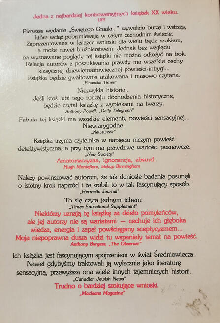 Baigent Leigh Lincoln Święty Graala Święta Krew