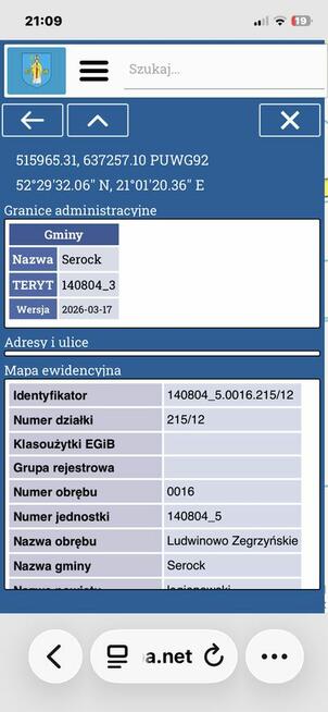 Działka na sprzedaż Ludwinowo Zegrzyńskie