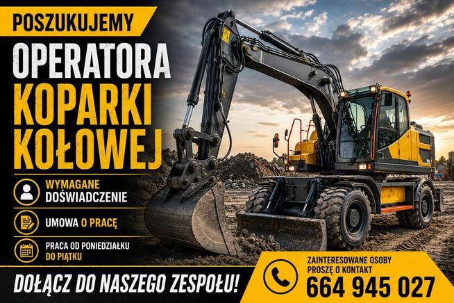 Operator koparki kołowej – praca od zaraz