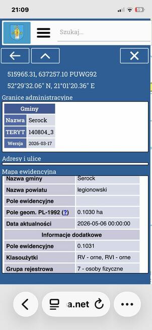 Działka na sprzedaż Ludwinowo Zegrzyńskie