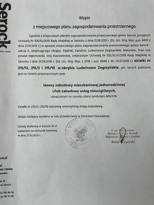 Działka na sprzedaż Ludwinowo Zegrzyńskie