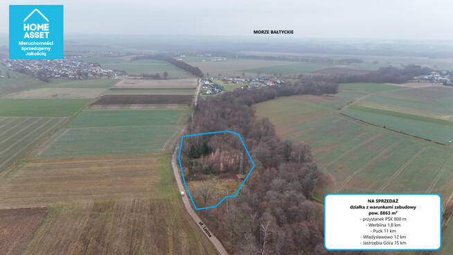 Działka budowlana Werblinia gm. Puck, Leśna