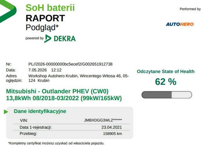 Mitsubishi Outlander PHEV automat 4x4 grzane fotele navi tempomat