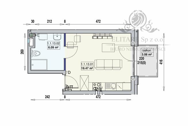 Mieszkanie 25,56m2 ,1 pok. w Centrum Wrocławia/Stare Miasto