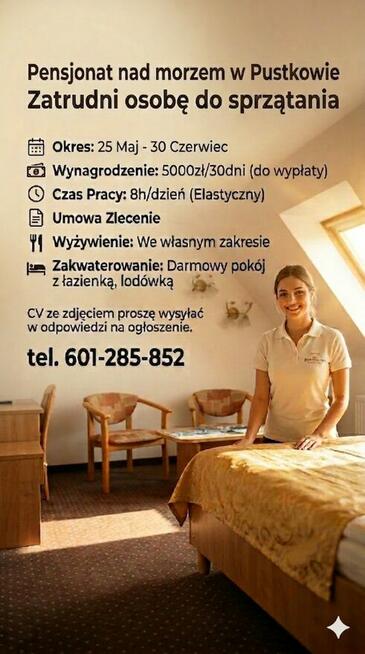 Praca nad morzem Sprzątanie Zakwaterowanie Czerwiec 2026