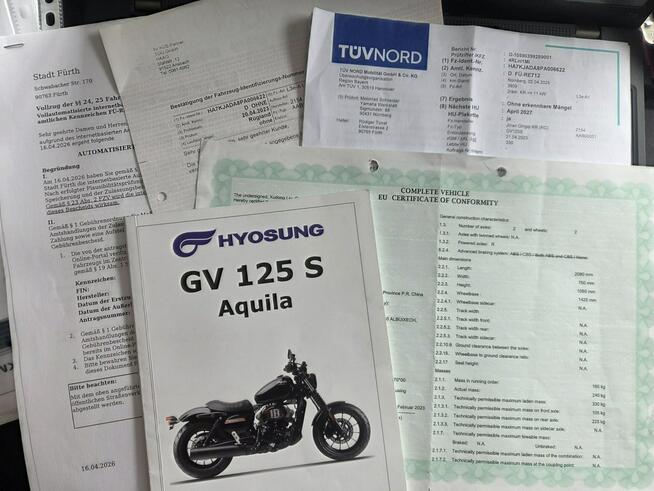 Hyosung GV MIRAGE AQUILA 125 R 2023 RatyTransport NajwiększyWybór Shadow Virago