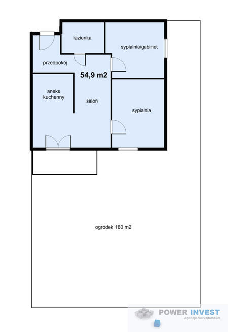 3-pokoje, duży ogród 180 m2, klimatyzacja, nowe