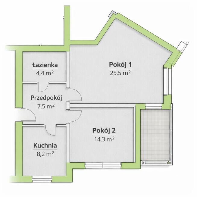 2-pokojowe 59,9 m² | balkon | winda | – Wyb. Korzeniowskiego