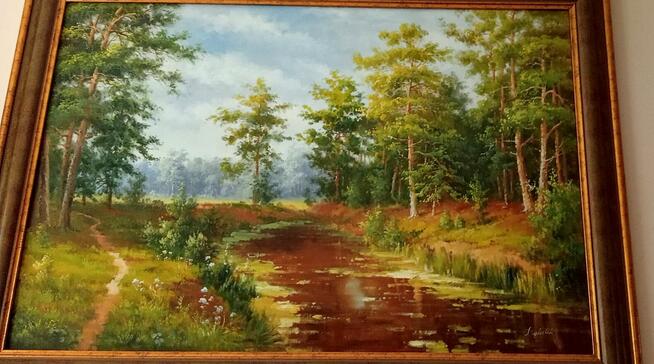 Jesienny pejzaż, Dębski, 105x75 olej, płótno 2017 oprawiony,
