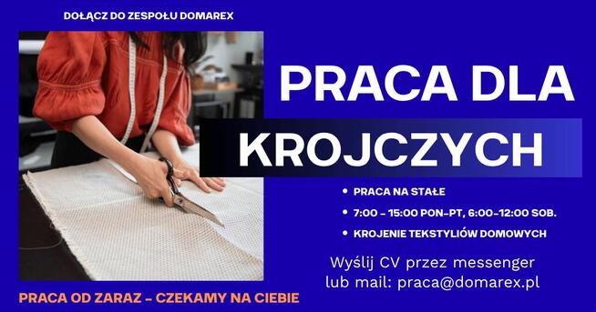 Krojcza / Krojczy do stałej pracy produkcja lekka Częstochow