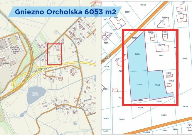 Działki inwestycyjne Gniezno Orcholska 2MN/U