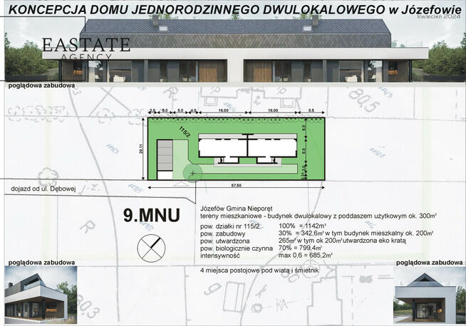 Działka 1142m z projektem/Media/Las/5min Legionowo