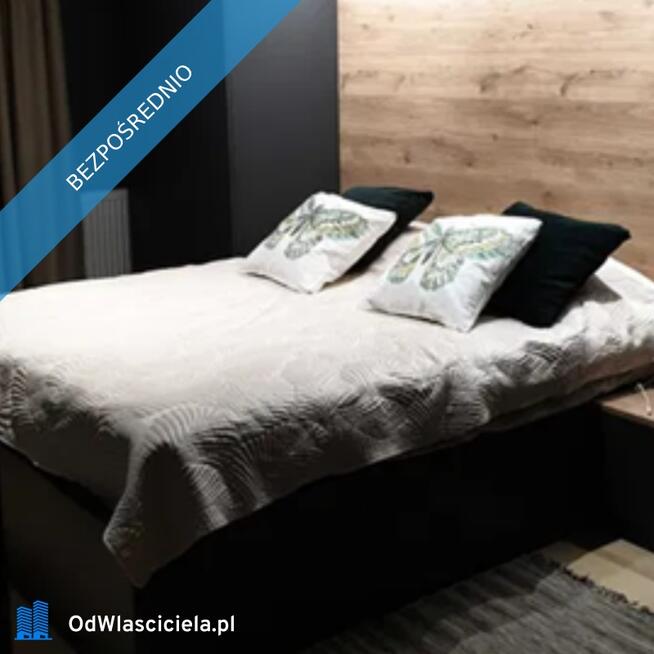 Stylowe mieszkanie 43 m² z klimatyzacją i garażem podziemnym, duży salon z kuchnią + sypialnia, w pe