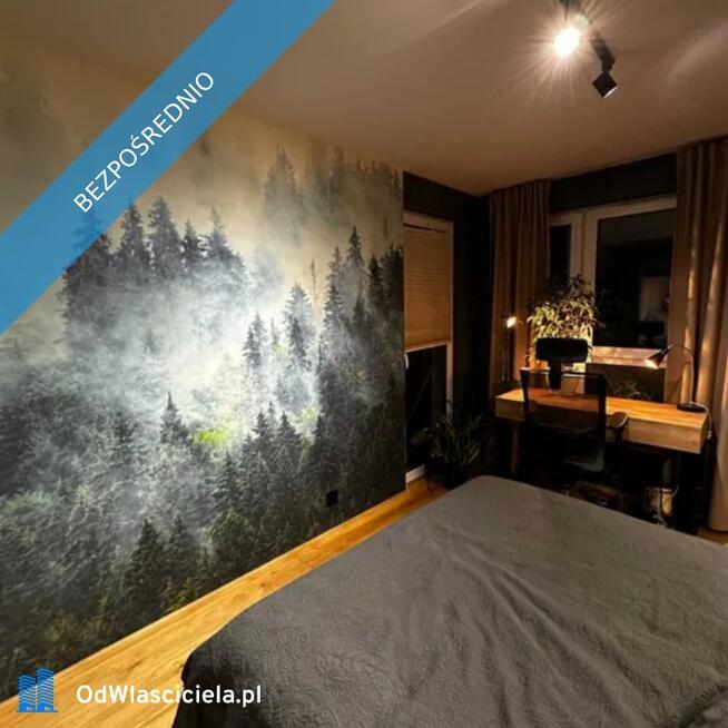 Stylowe mieszkanie 43 m² z klimatyzacją i garażem podziemnym, duży salon z kuchnią + sypialnia, w pe