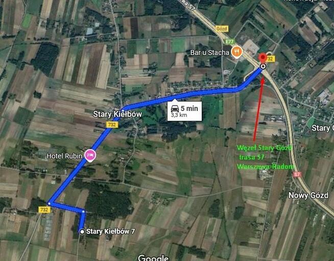 Działka budowlana Stary Kiełbów gm. Stara Błotnica