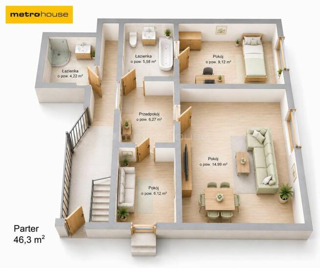 Duże mieszkanie w centrum Gniewu Garaż 130 m²