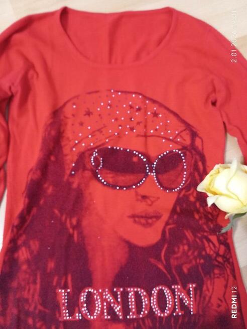 Sweter czerwony damski