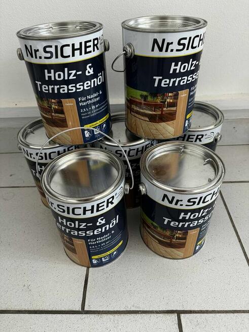 Niemiecki Olej do Drewna i Tarasów SICHER 2.5L Bezbarwny