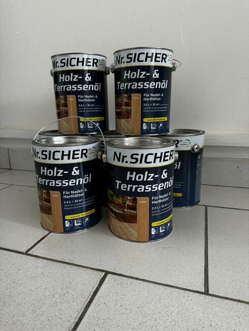 Niemiecki Olej do Drewna i Tarasów SICHER 2.5L Bezbarwny