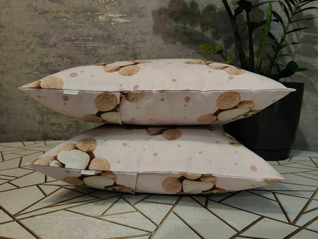 2 szt poszewki 40x40 bawełna misie serduszka HandmadebyAmia