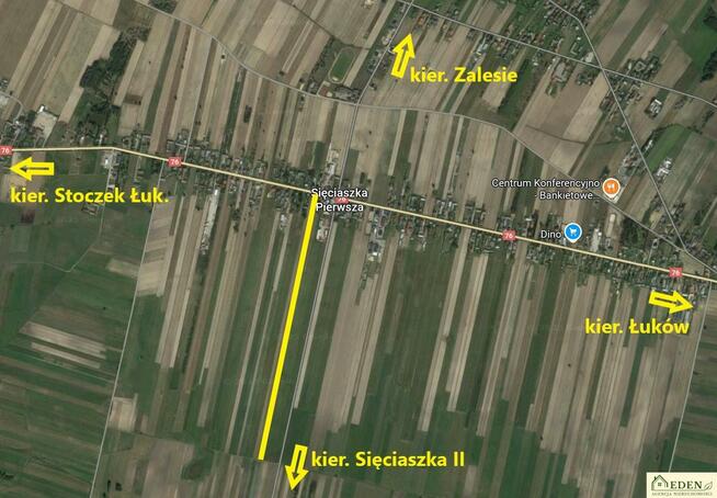 Działka rolno-budowlana Sięciaszka Pierwsza gm. Łuków