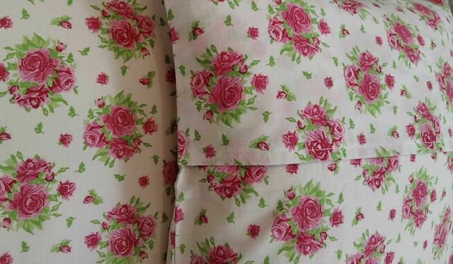 2 szt poszewki 40x40 bawełna różowe róże HandmadebyAmia