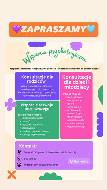 Zajęcia Terapeutyczne dla Dzieci