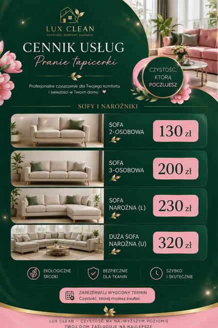 Pranie tapicerki meblowej – sofa, łóżko, fotel, krzesła