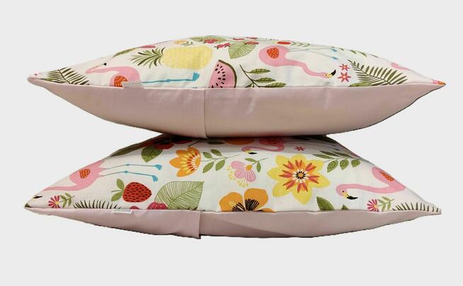 2 szt poszewki 40x40 bawełna flamingi HandmadebyAmia