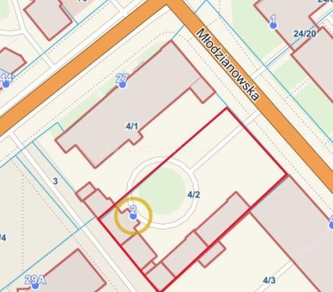 Działka, budynek mieszkalny wielorodzinny 2000 PUM