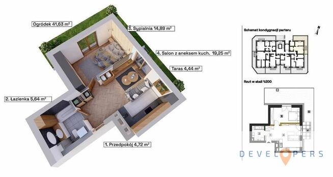 2 pokoje z ogródkiem 41 m2 I hala garażowa w cenie