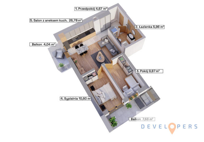 Rodzinne M3 I Duży balkon I 2 x hala garażowa