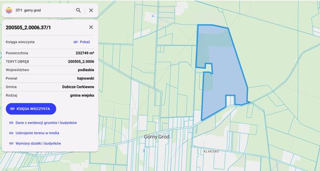 Górny Gród - Puszcza Bialowieska , dzalka 23,2674