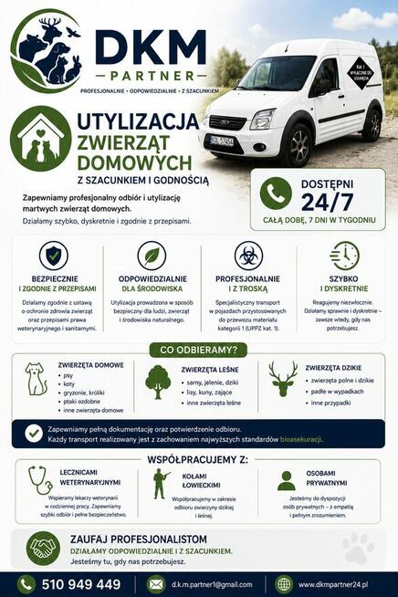 Profesjonalny odbiór i utylizacja zwierząt - DKM PARTNER