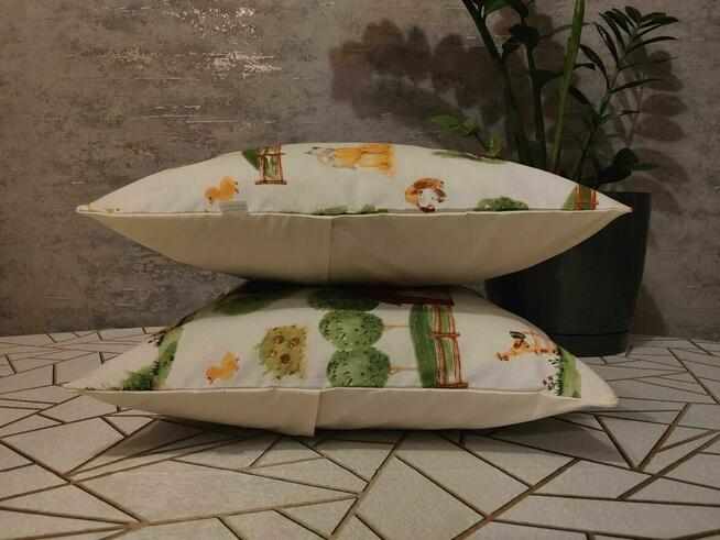 2 szt poszewki 40x40 bawełna farma traktor HandmadebyAmia