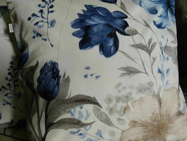 2 szt poszewki 40x40 bawełna niebieskie kwiaty HandmadebyAmia