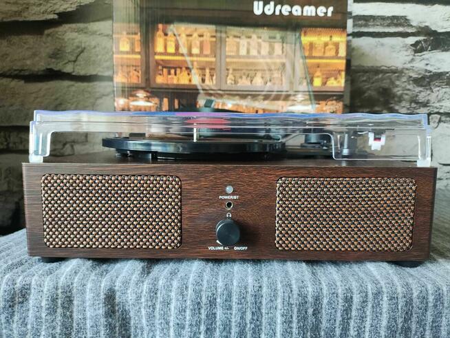 Gramofon Udreamer UD001-Y Bluetooth USB z Głośnikami brązowy