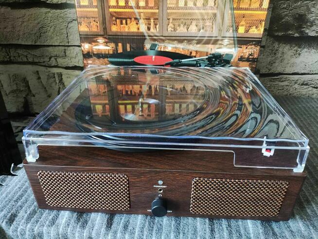 Gramofon Udreamer UD001-Y Bluetooth USB z Głośnikami brązowy