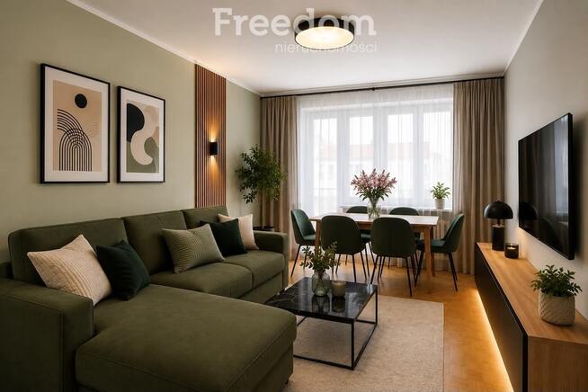 3 pokojowe mieszkanie 47 m2 ul. Wyzwolenia balkon