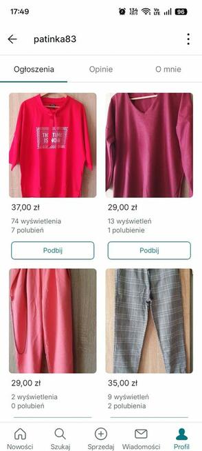 Ciuchy damskie popakowane