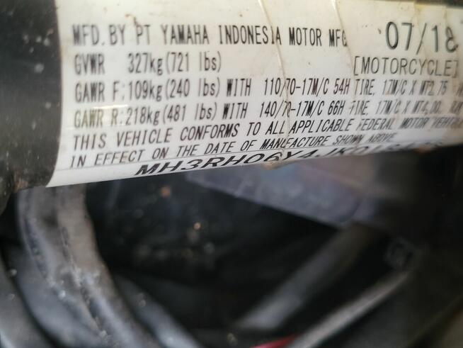 2018 Yamaha yzf 3 na czesci
