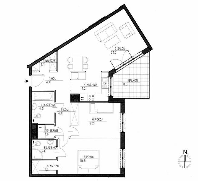 Apartament 82m2, Miasteczko Wilanów, Warszawa - 3 pokojowe