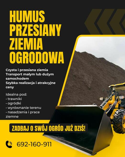 ZIEMIA OGRODOWA PRZESIANA Z TRANSPORTEM