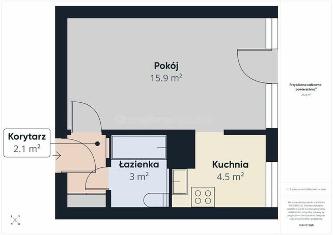 Słoneczna kawalerka do własnej aranżacji